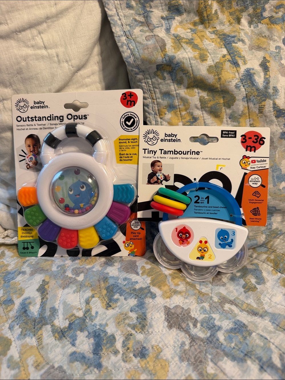 Baby Einstein Outstanding Opus Rattle & Tiny Tambourine Set - Multicolor